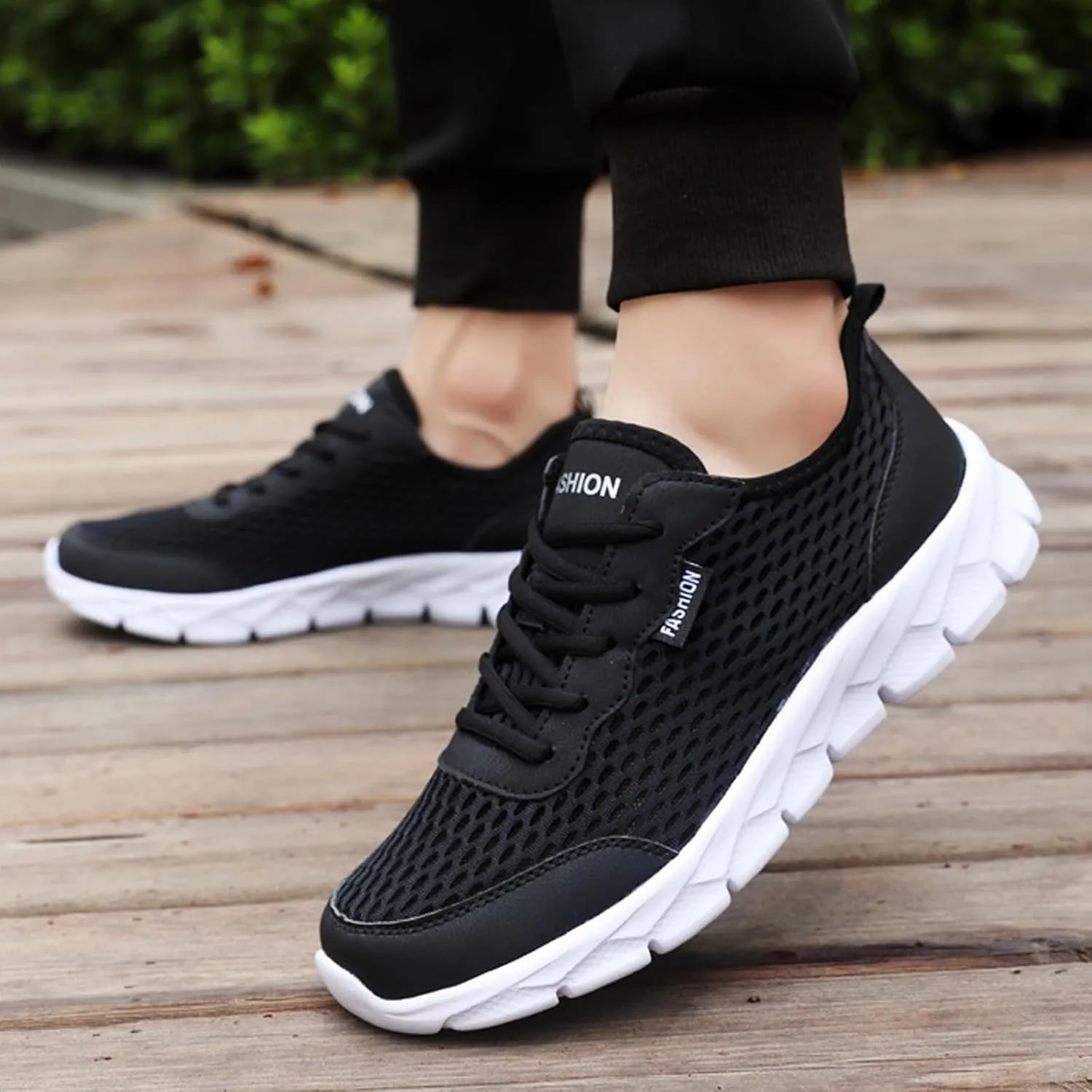Mens Loafers & Slip-Ons Men Lightweight Breathable Mesh Shoes Running Shoes Mesh Shoes Lace Up Large Size Casual