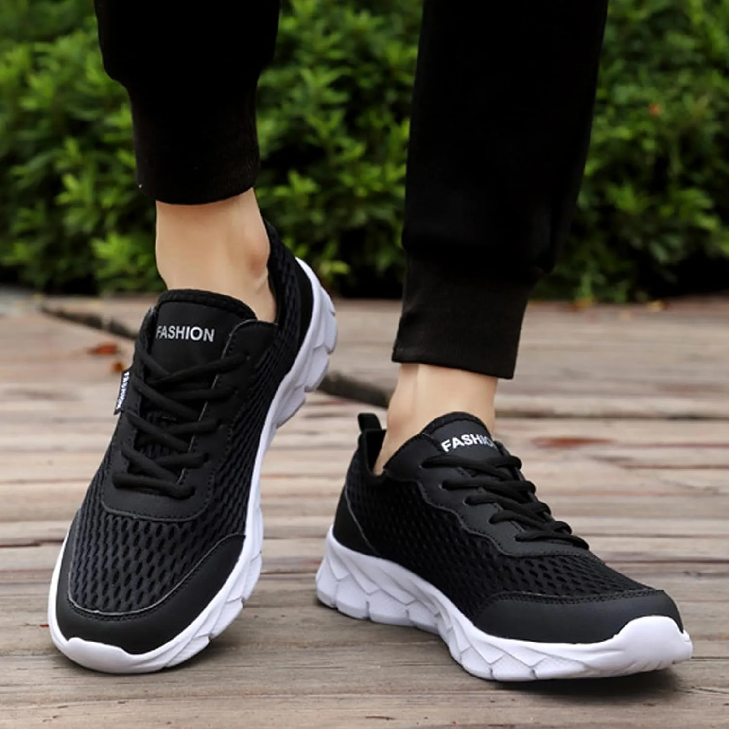 Mens Loafers & Slip-Ons Men Lightweight Breathable Mesh Shoes Running Shoes Mesh Shoes Lace Up Large Size Casual