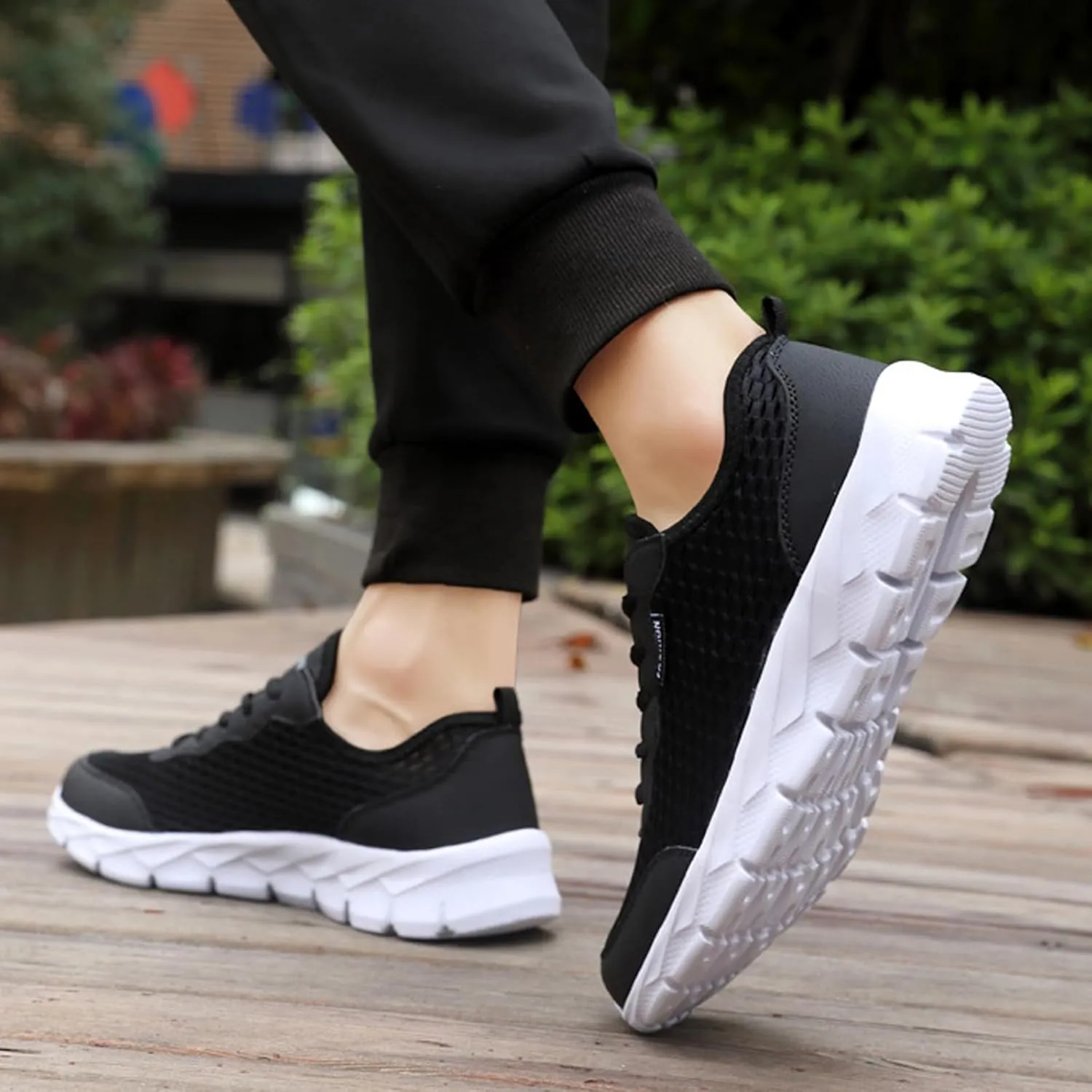 Mens Loafers & Slip-Ons Men Lightweight Breathable Mesh Shoes Running Shoes Mesh Shoes Lace Up Large Size Casual