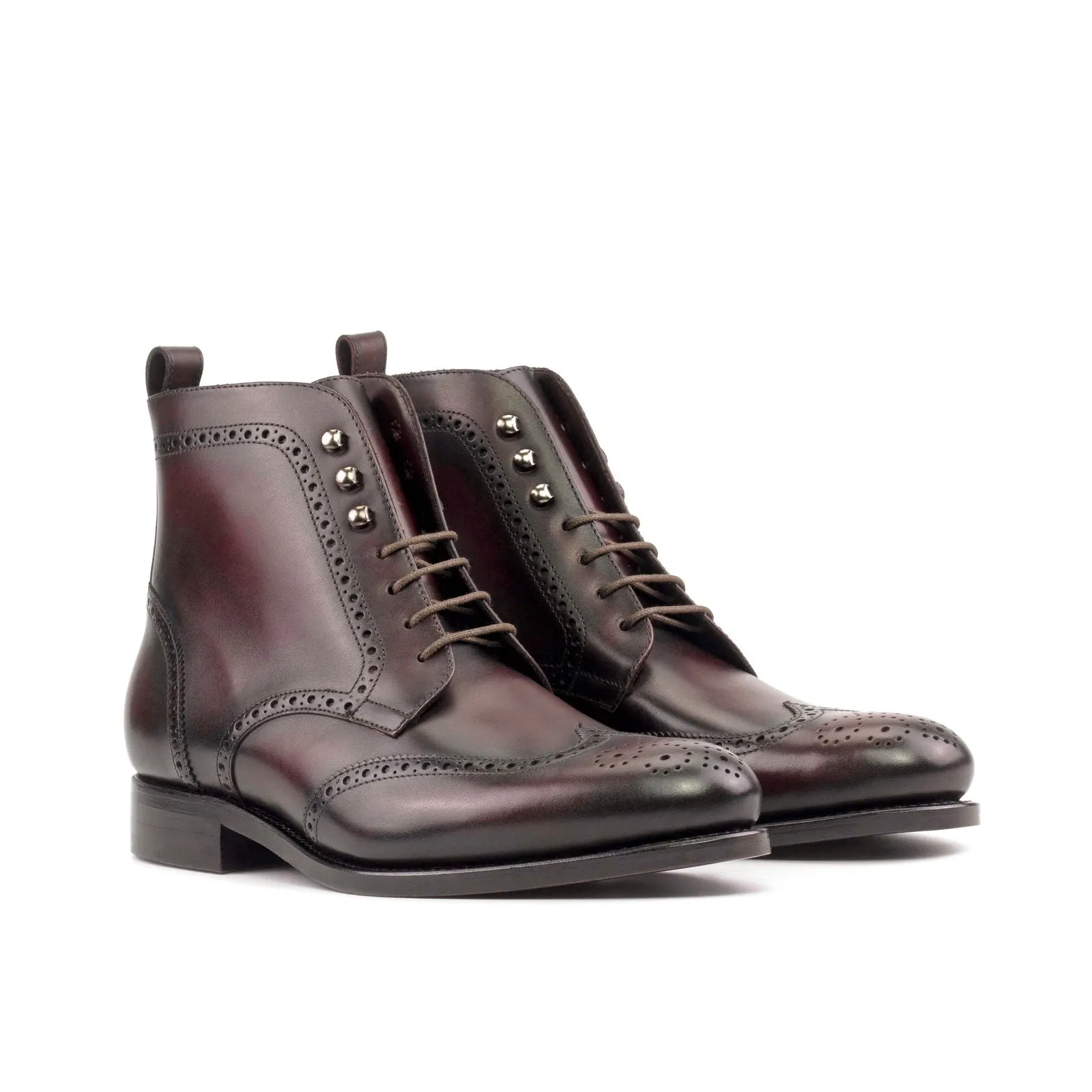 Men's Military Brogue Leather Boots Wide Plus Size 5953