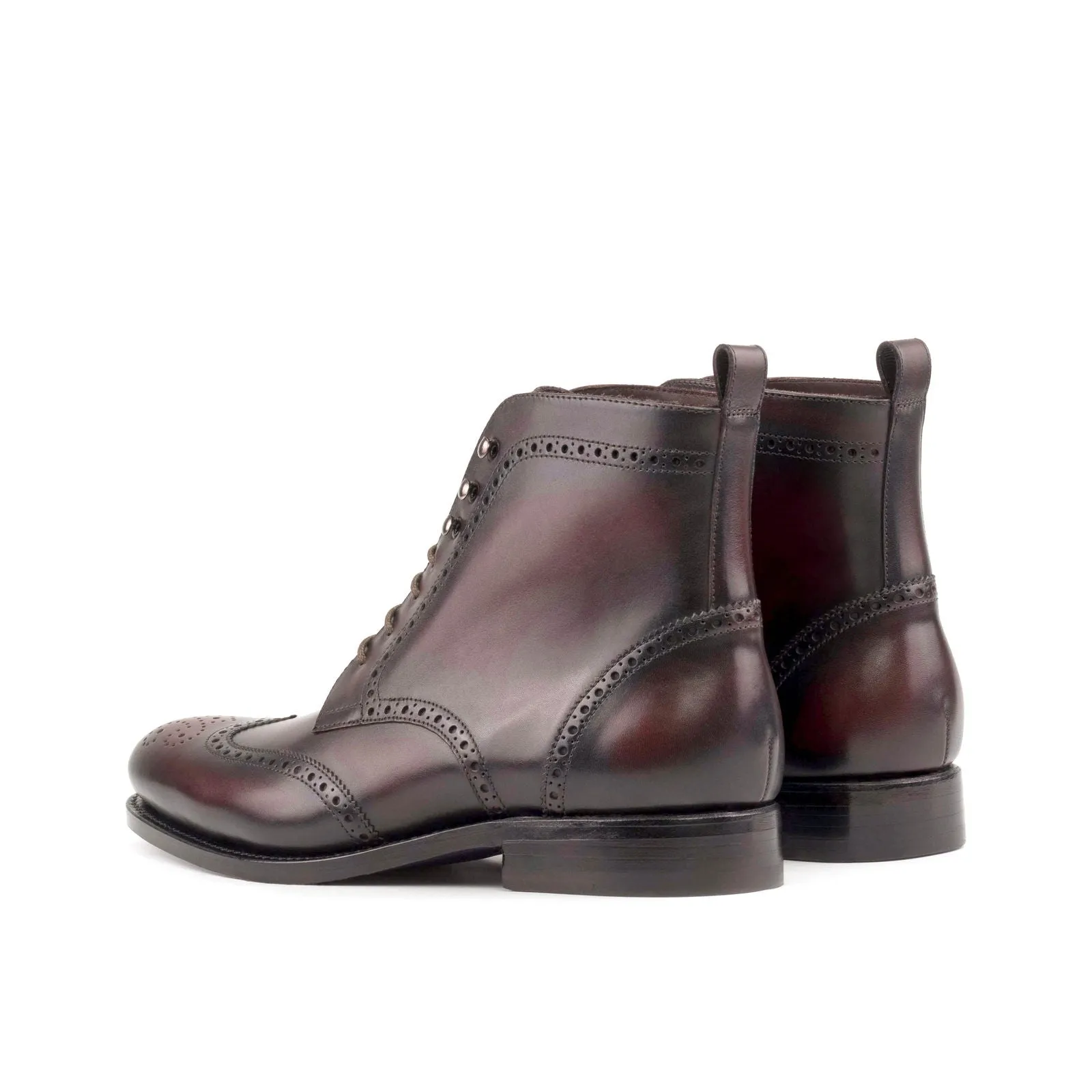 Men's Military Brogue Leather Boots Wide Plus Size 5953