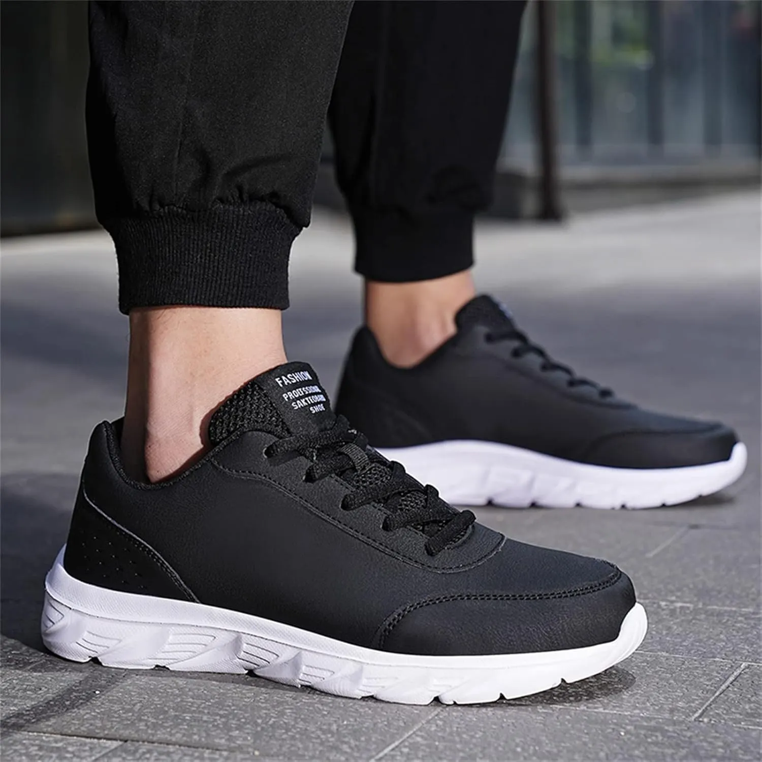 Mens Shoes Large Size Casual Leather Laace Up Casual Fashion Simple Shoes Running Work Sneaker Boots for Men