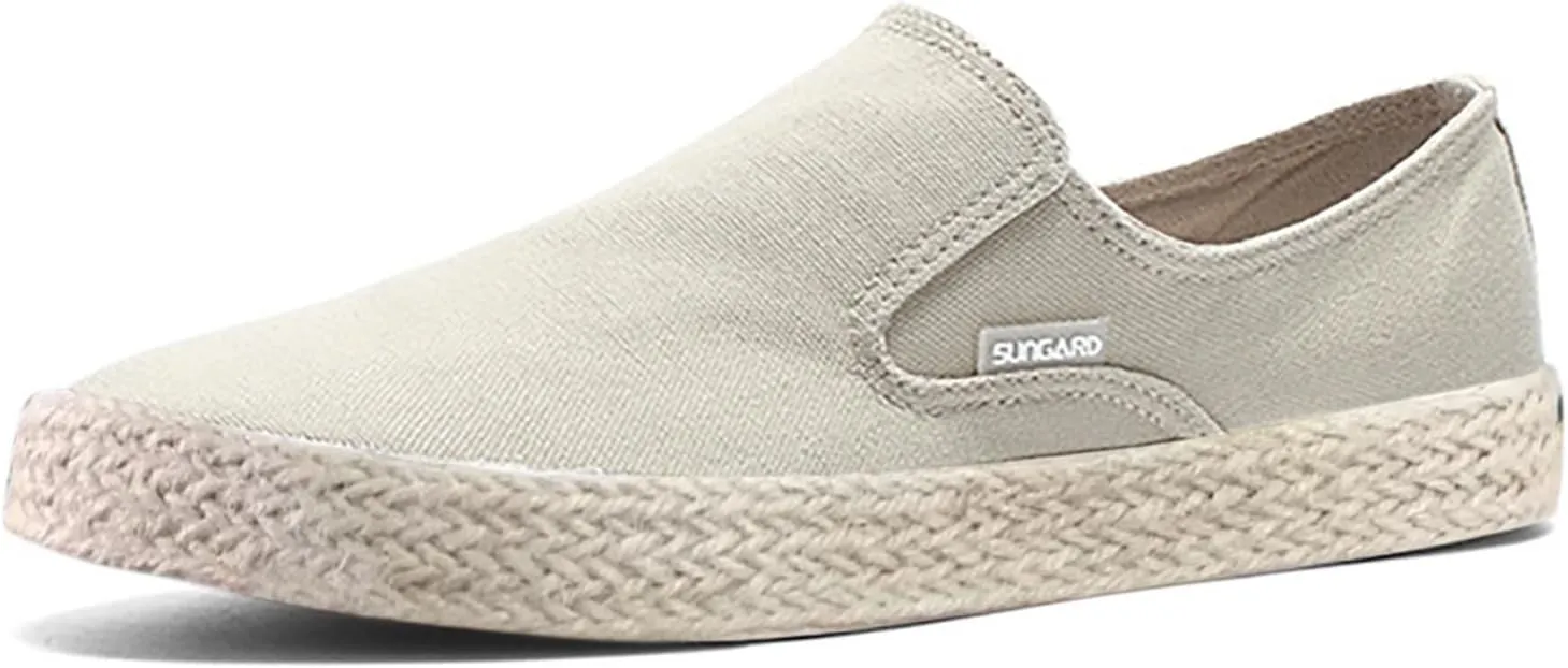 Mens Slip On Sneakers Comfortable Canvas Sneaker for Work, Running，Walking，Business Lightweight Breathable Non-Slip Walking Shoes