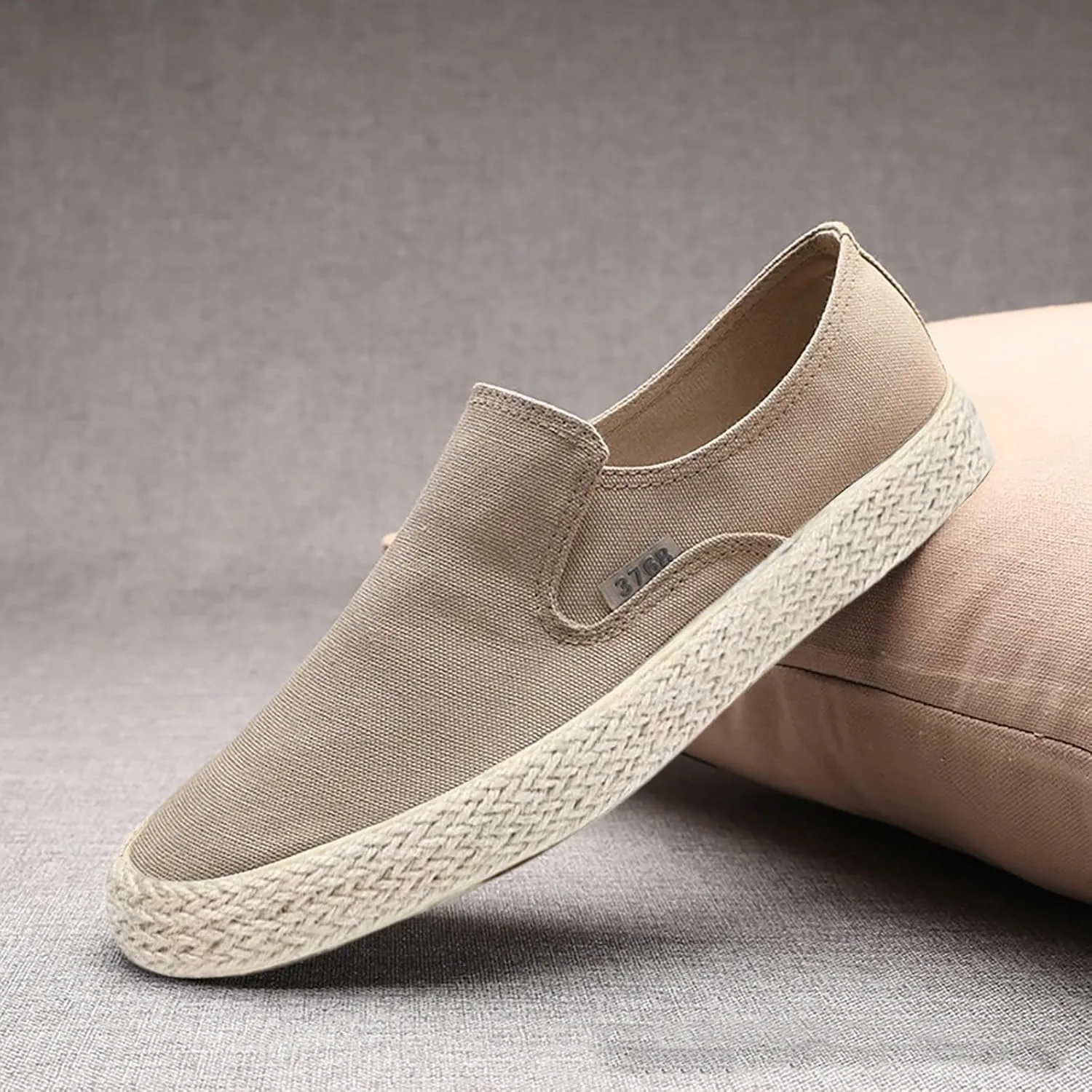 Mens Slip On Sneakers Comfortable Canvas Sneaker for Work, Running，Walking，Business Lightweight Breathable Non-Slip Walking Shoes