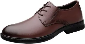Men's Vintage Lace Up Oxford Shoes Classic Business Formal Brogue Leather Slip Resistant Dress Shoes
