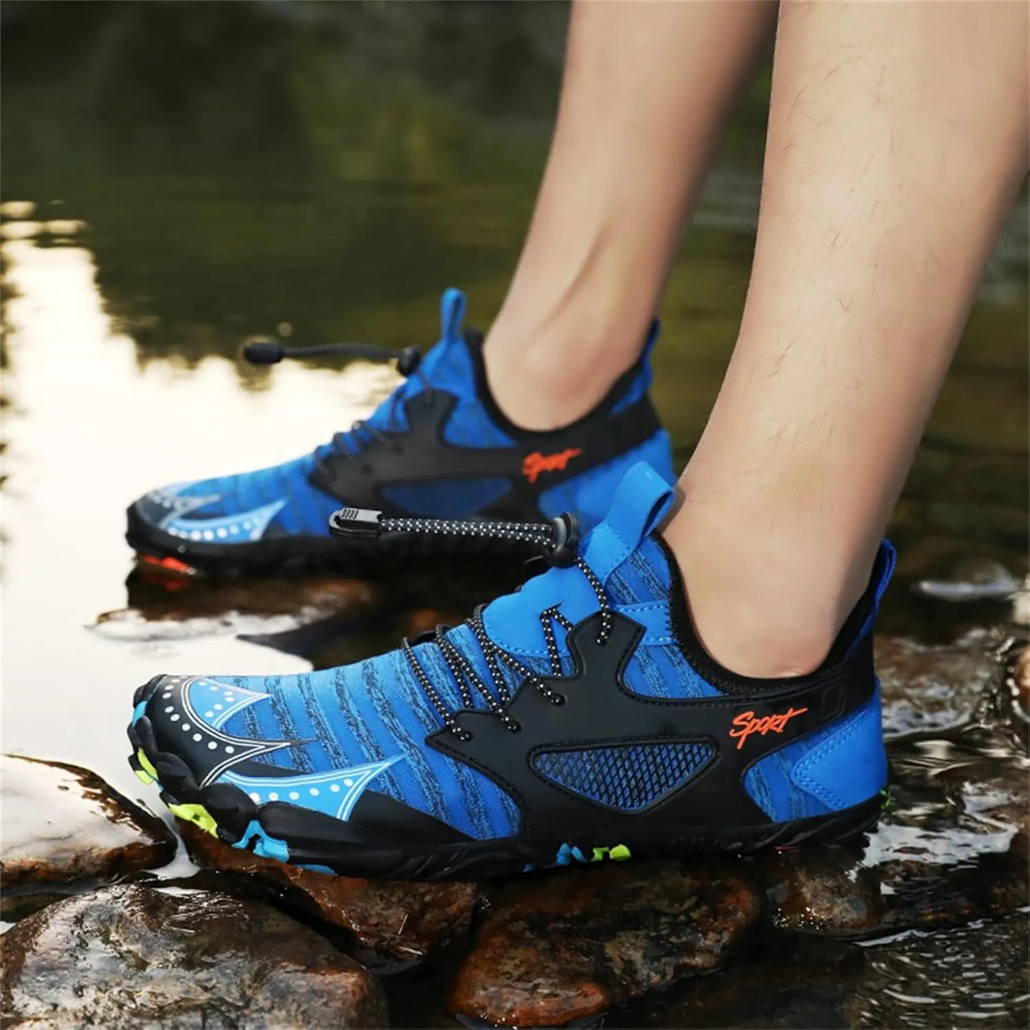 Mens Womens Water Shoes Non Slip Quick-Dry Water Shoes Barefoot for Beach Surf Hiking Pool Water Sports Couple Summer Outdoor Hiking Breathable Footwear Indoor Comfy Fitness Socks