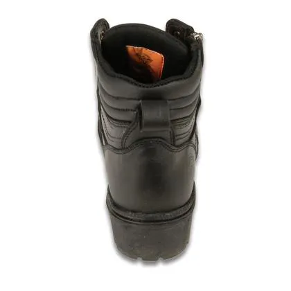 Milwaukee Leather MBL9320W Women's Wide Width Black Lace-Up Motorcycle Boots Black