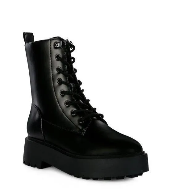 Molsh Faux Leather Ankle Biker Boots