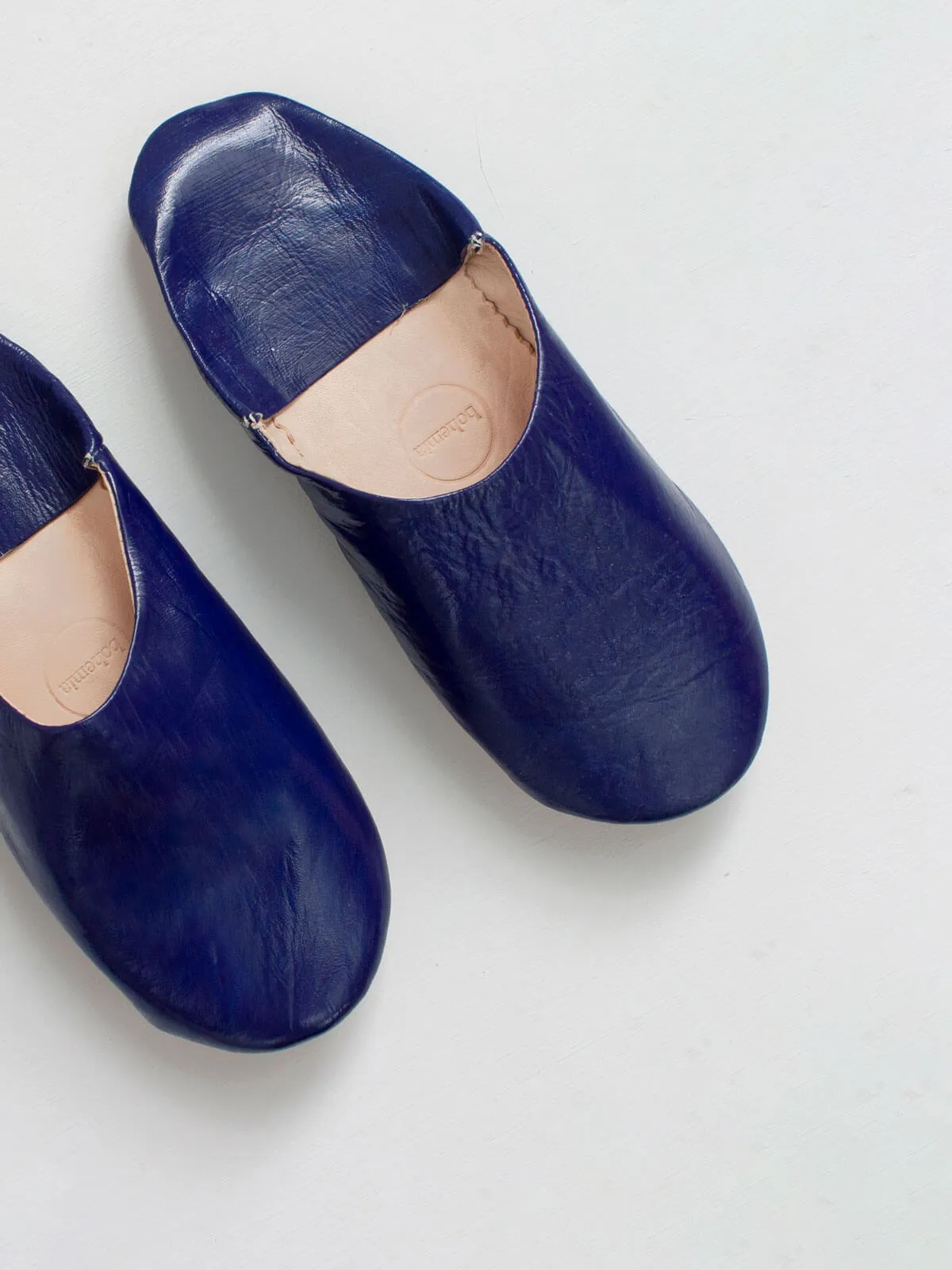 Moroccan Babouche Basic Slippers, Cobalt