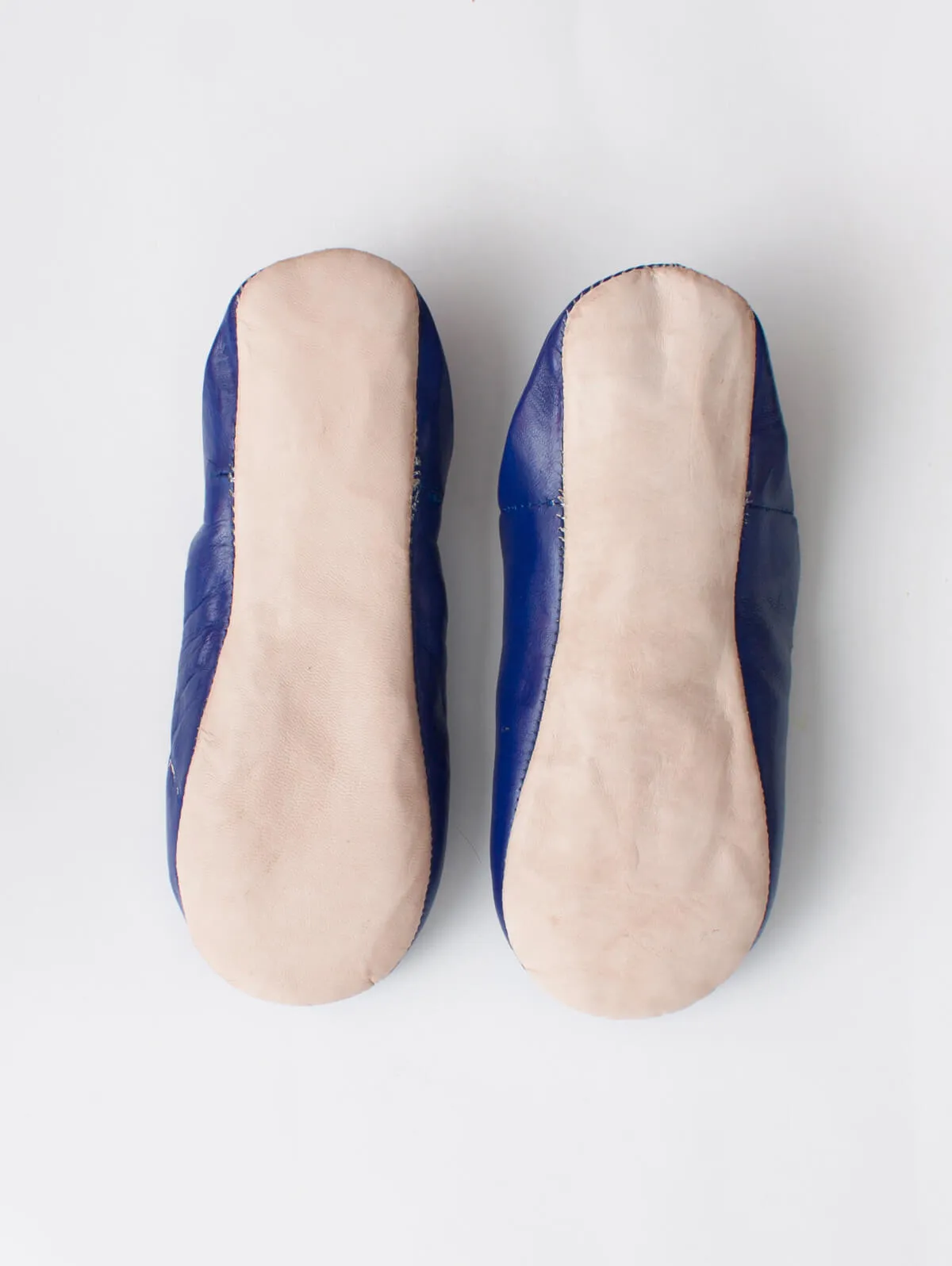 Moroccan Babouche Basic Slippers, Cobalt