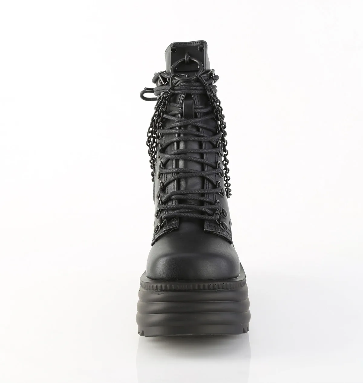 MORTE-65 DemoniaCult Black Vegan Leather Sexy Women's Ankle Boots (Alternative Footwear)