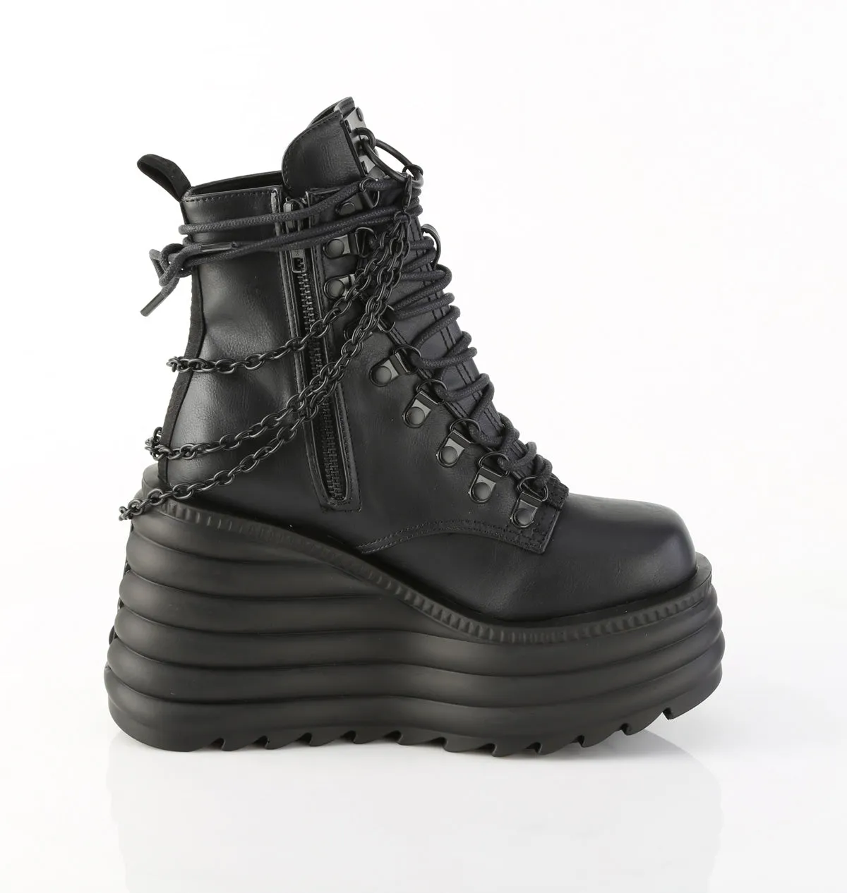 MORTE-65 DemoniaCult Black Vegan Leather Sexy Women's Ankle Boots (Alternative Footwear)
