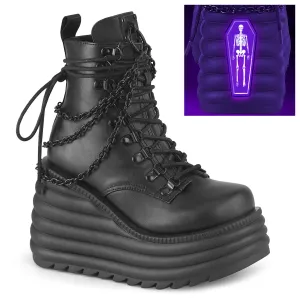 MORTE-65 DemoniaCult Black Vegan Leather Sexy Women's Ankle Boots (Alternative Footwear)