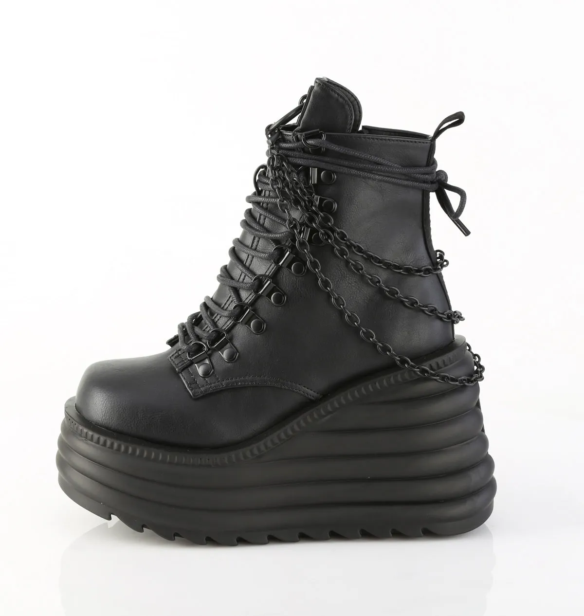 MORTE-65 DemoniaCult Black Vegan Leather Sexy Women's Ankle Boots (Alternative Footwear)