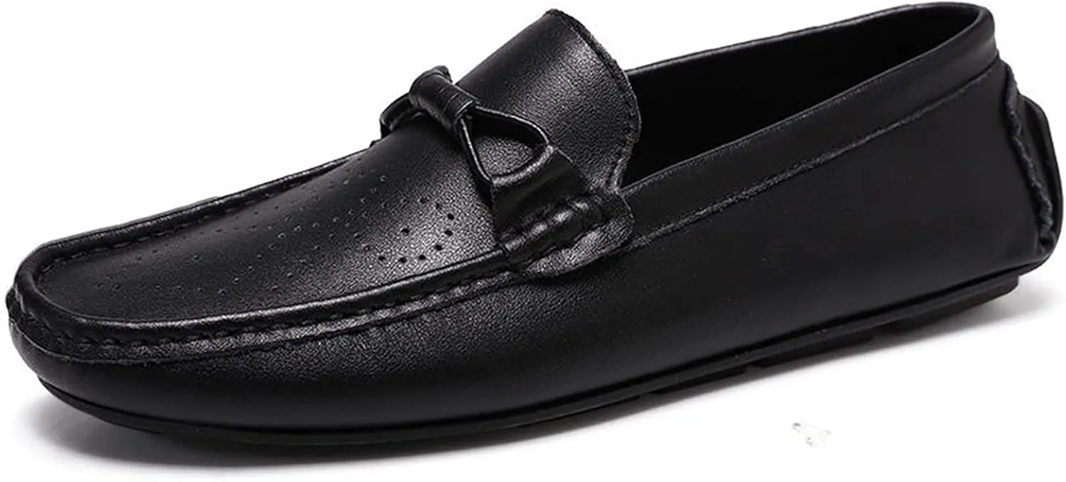 New Men's Shoes Loafers for Men Rope Tie Brogue Round Toe Genuine Leather Breathable Anti-slip Resistant Comfortable Flat Heel Lightweight Walking