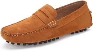 New Men's Shoes Loafers for Men Suede Vamp Driving Penny Moccasins Loafers Flexible Flat Heel Slip Resistant Anti-Slip Prom Slip-ons