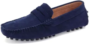 New Men's Shoes Loafers for Men Suede Vamp Driving Penny Moccasins Loafers Flexible Flat Heel Slip Resistant Anti-Slip Prom Slip-ons