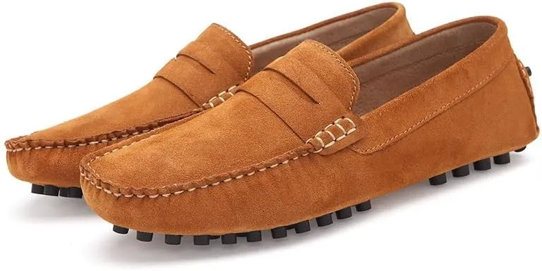 New Men's Shoes Loafers for Men Suede Vamp Driving Penny Moccasins Loafers Flexible Flat Heel Slip Resistant Anti-Slip Prom Slip-ons
