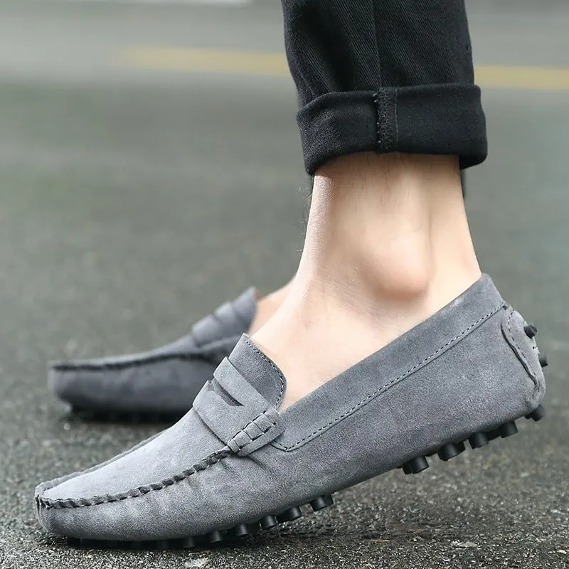 New Men's Shoes Loafers for Men Suede Vamp Driving Penny Moccasins Loafers Flexible Flat Heel Slip Resistant Anti-Slip Prom Slip-ons
