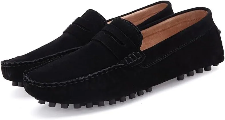 New Men's Shoes Loafers for Men Suede Vamp Driving Penny Moccasins Loafers Flexible Flat Heel Slip Resistant Anti-Slip Prom Slip-ons