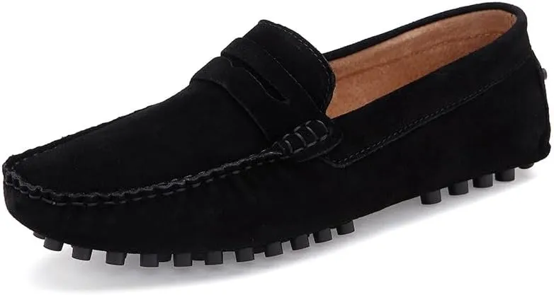 New Men's Shoes Loafers for Men Suede Vamp Driving Penny Moccasins Loafers Flexible Flat Heel Slip Resistant Anti-Slip Prom Slip-ons