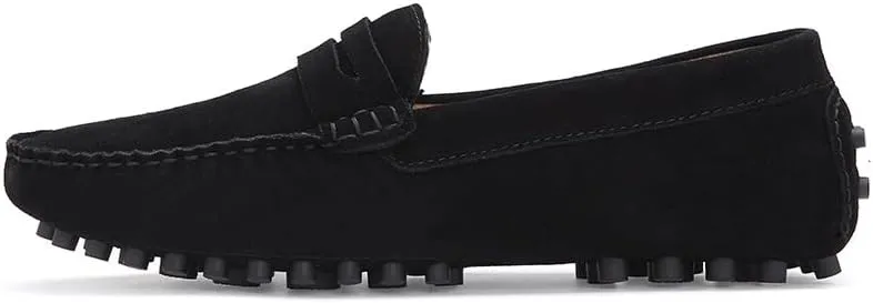New Men's Shoes Loafers for Men Suede Vamp Driving Penny Moccasins Loafers Flexible Flat Heel Slip Resistant Anti-Slip Prom Slip-ons
