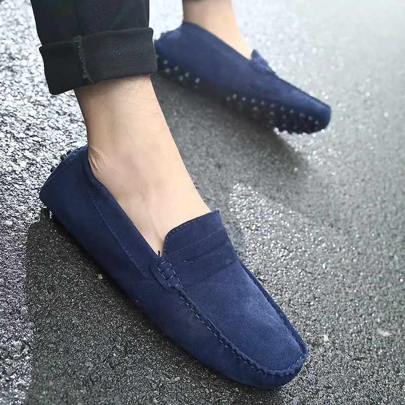 New Men's Shoes Loafers for Men Suede Vamp Driving Penny Moccasins Loafers Flexible Flat Heel Slip Resistant Anti-Slip Prom Slip-ons