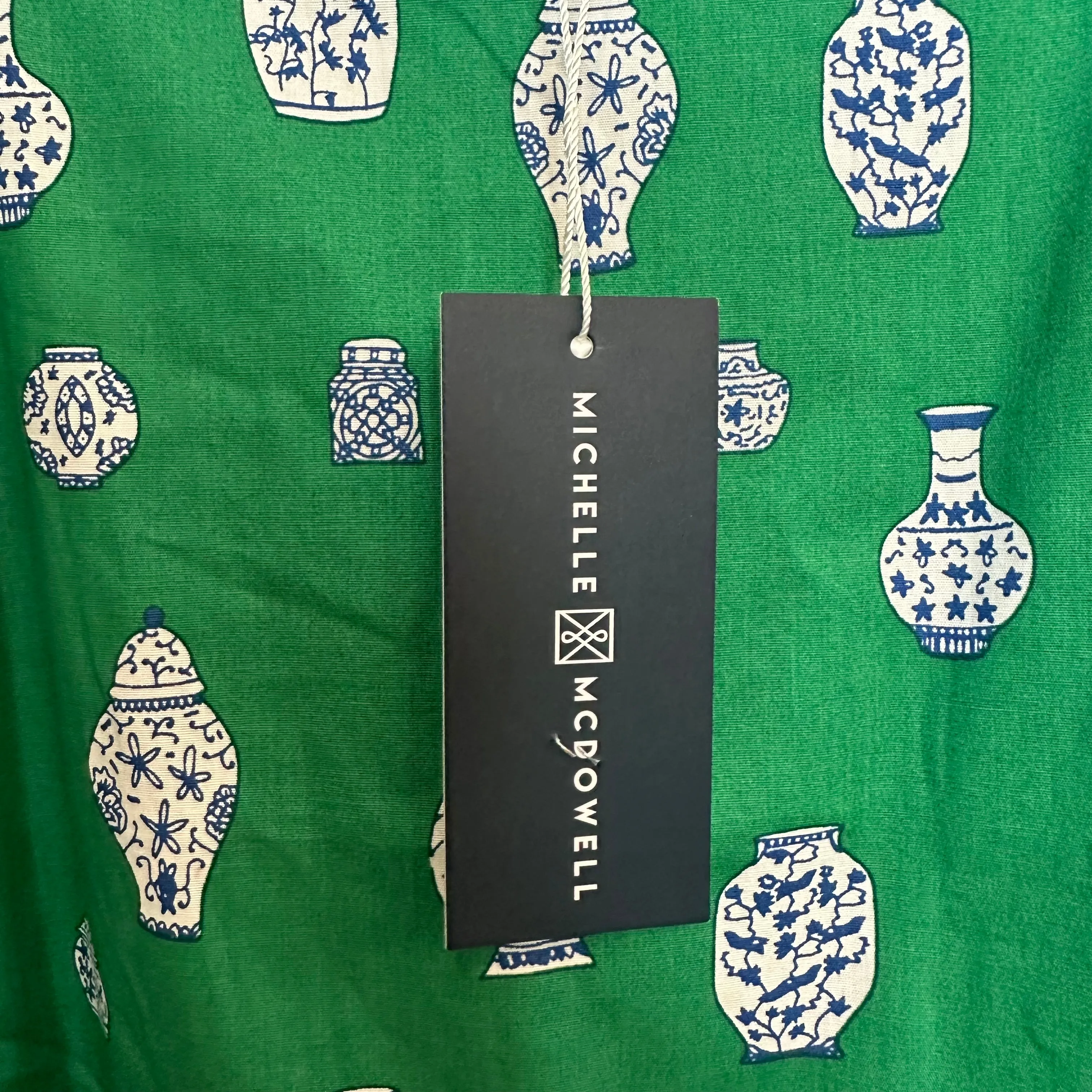 New with Tags Michelle Mcdowell Ginger Jar Iris Dress Green Blue Large