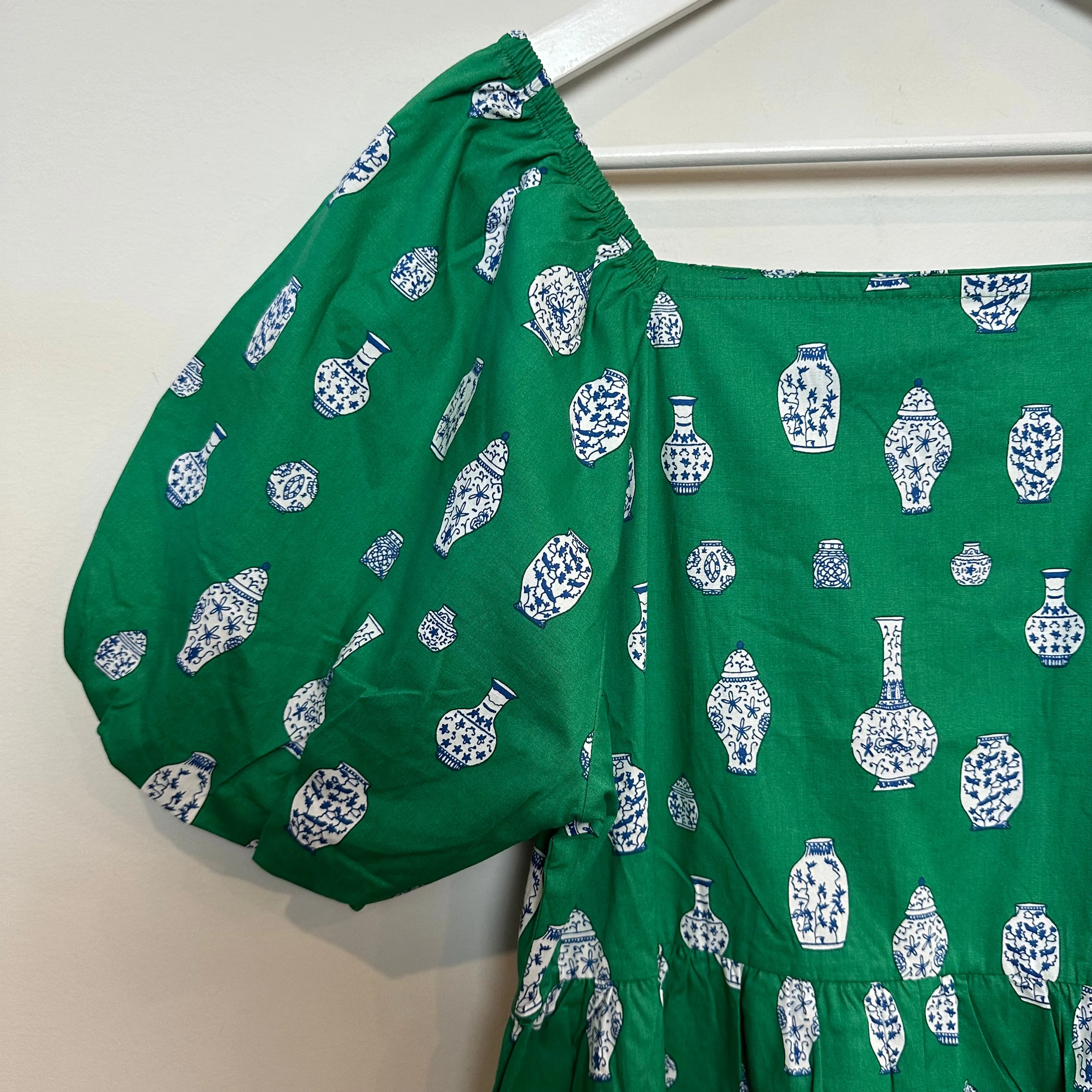 New with Tags Michelle Mcdowell Ginger Jar Iris Dress Green Blue Large