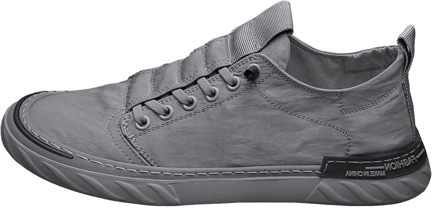 Non Slip Work Sport Shoes for Men Trendy Versatile Shoes Casual Versatile Canvas Arch Support Men's Leather Boots
