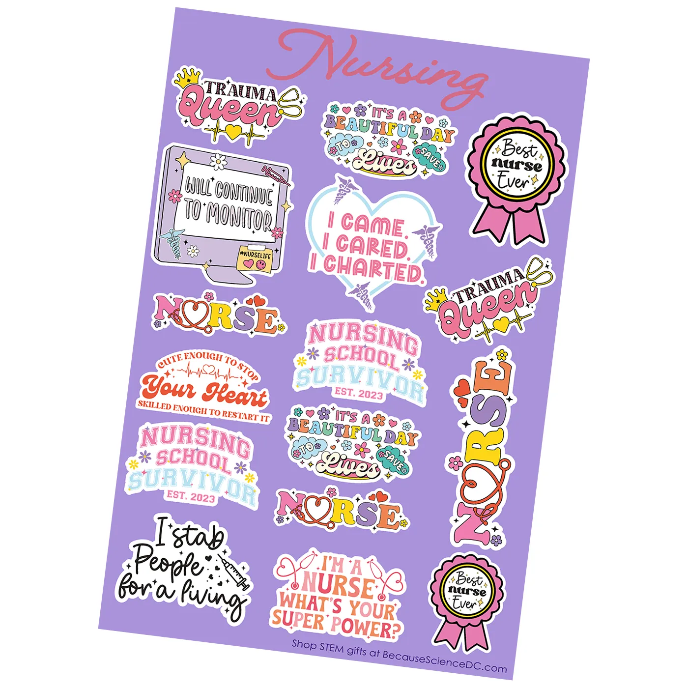 Nursing - 4x6 Vinyl Sticker Sheet