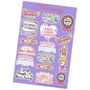 Nursing - 4x6 Vinyl Sticker Sheet