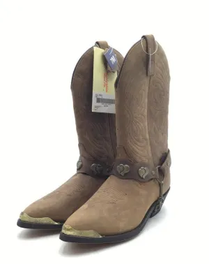 NWT Masterson Women's Brown Leather Harness Cowgirl Western Boots - Size 7M