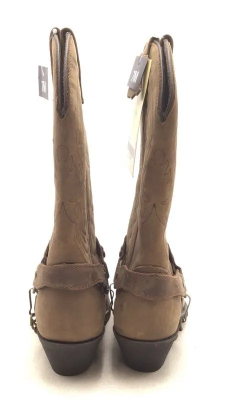 NWT Masterson Women's Brown Leather Harness Cowgirl Western Boots - Size 7M
