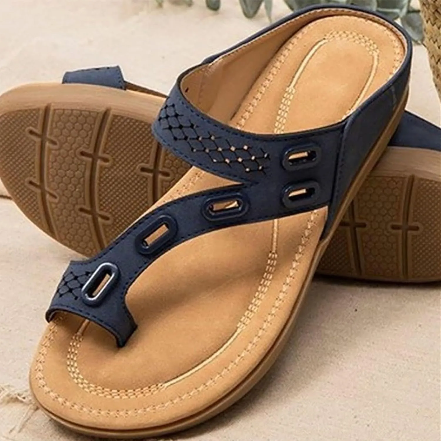 Orthopedic Platform Sandals for Women Wedge Heels Dressy Summer Shoes Arch Support Adjustable Straps Casual Flip Flops Thick Cushion Footwear
