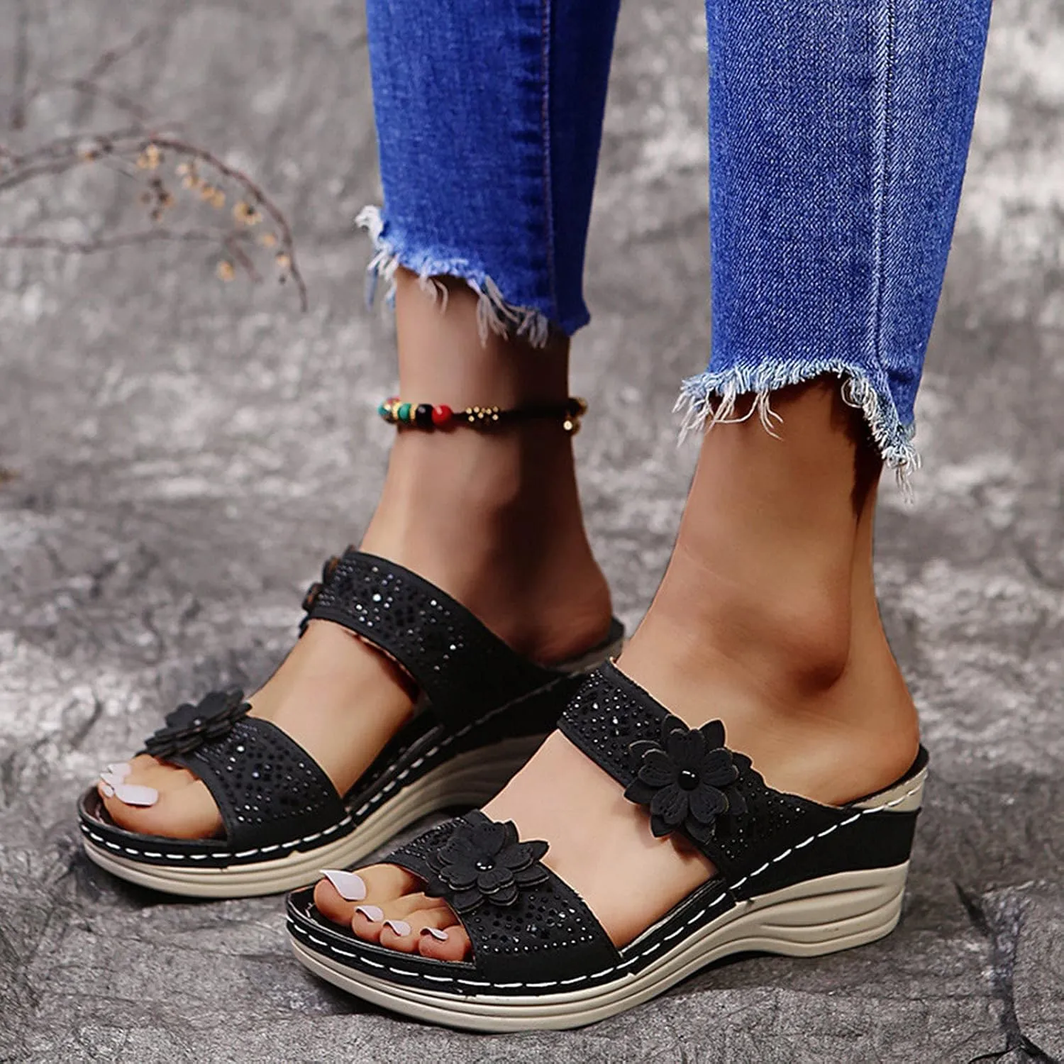 Orthopedic Sandals for Planters Fasciitis for Women Orthotic Womens Slippers with Support Womens High Arch Support Sandals Orthopedic Flip Flops Sandals for Women Waterproof Womens Shoes