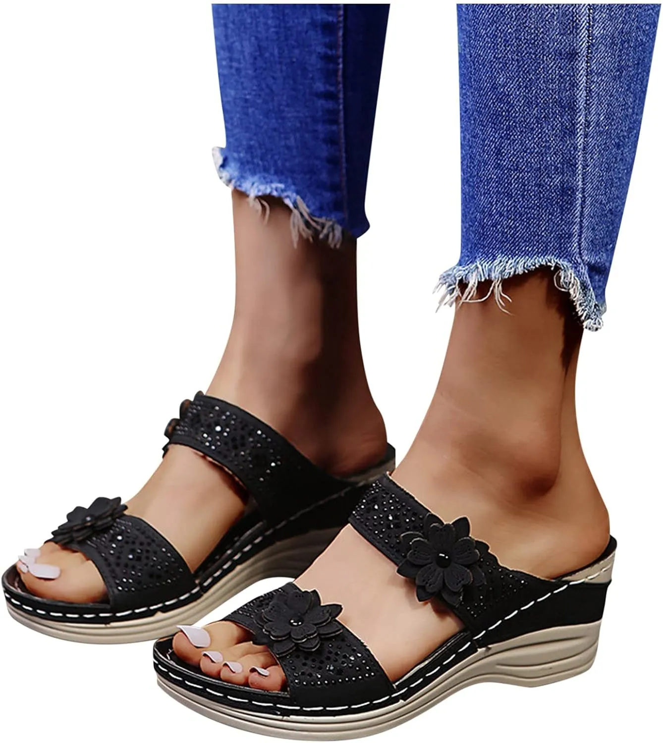 Orthopedic Sandals for Planters Fasciitis for Women Orthotic Womens Slippers with Support Womens High Arch Support Sandals Orthopedic Flip Flops Sandals for Women Waterproof Womens Shoes