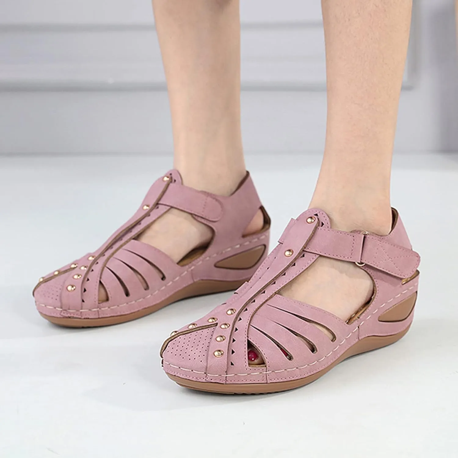 Orthopedic Sandals for Women Dressy Rhinestone Embellished Orthotic Sandals Adjustable Straps Arch Support Cushion Platform Casual Vacation Footwear Summer Flip Flops for Women
