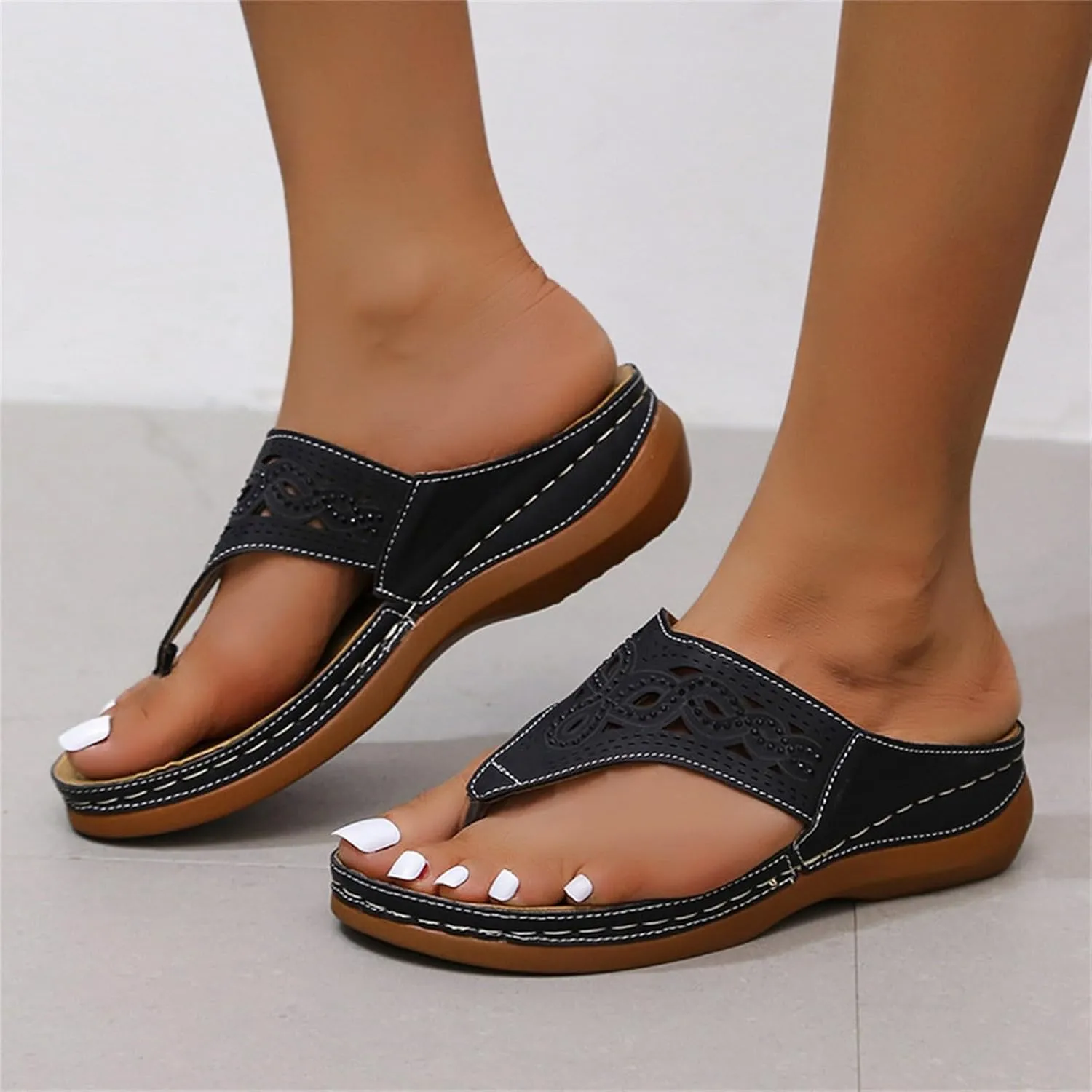 Orthopedic Sandals for Women Wide Orthopedic Womens Slides with Arch Support Sandalias De Mujer Orthopedic Leather Flip Flops Women Orthopedic Leather Sandals for Women Arch Support