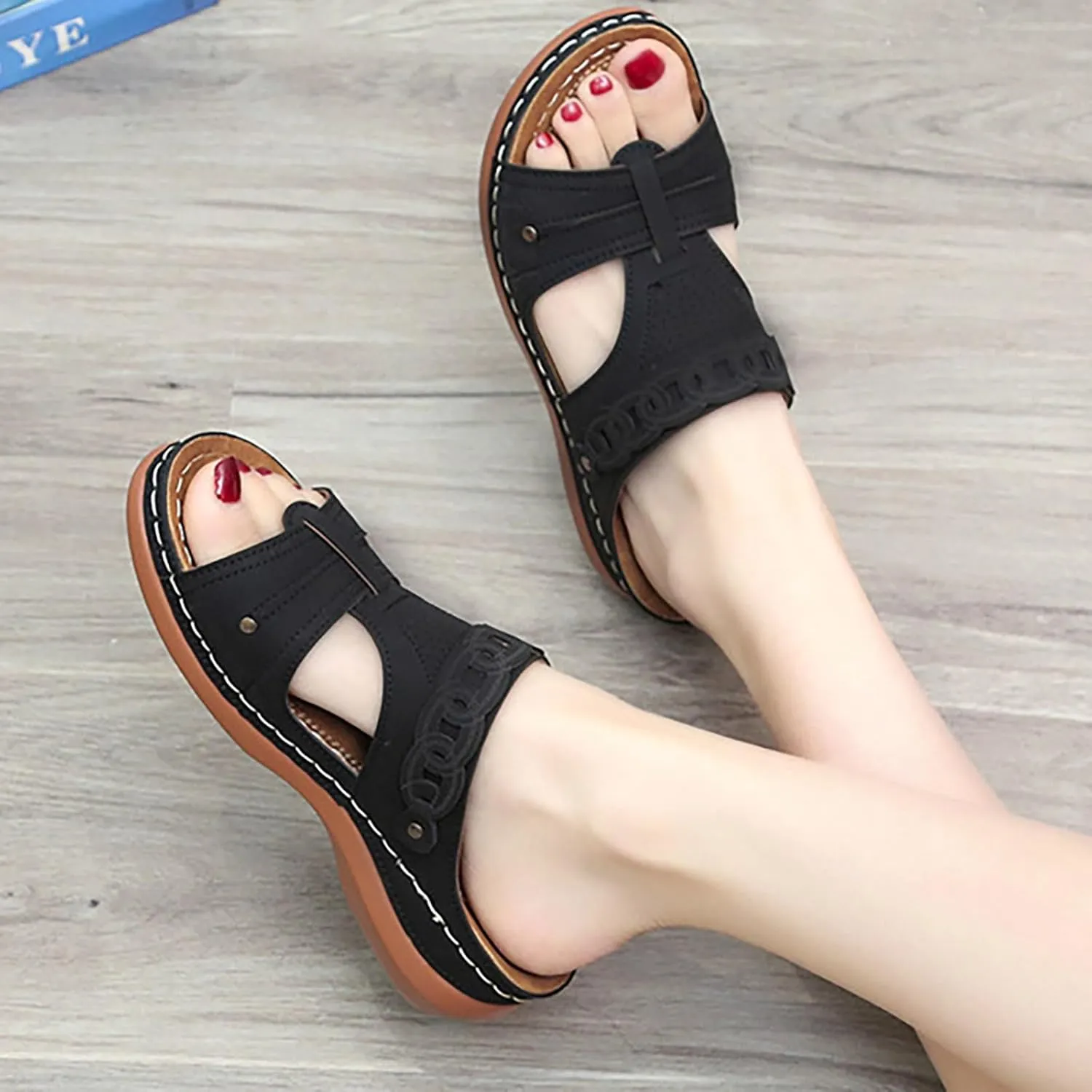 Orthopedic Sandals for Women with Backstrap Orthotic Womens Dress Sandals Orthopedic Comfort Sandals for Walking Orthopedic Women's Wide Width Flip Flops Womens Sandals with Arch Support Dressy