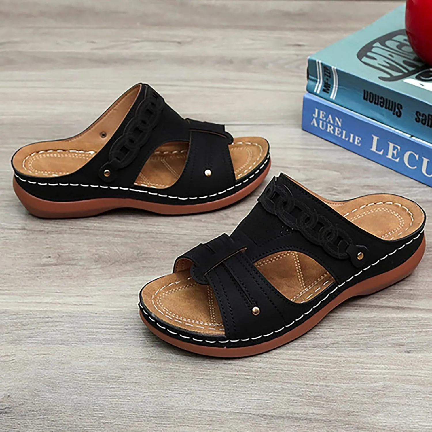 Orthopedic Sandals for Women with Backstrap Orthotic Womens Dress Sandals Orthopedic Comfort Sandals for Walking Orthopedic Women's Wide Width Flip Flops Womens Sandals with Arch Support Dressy