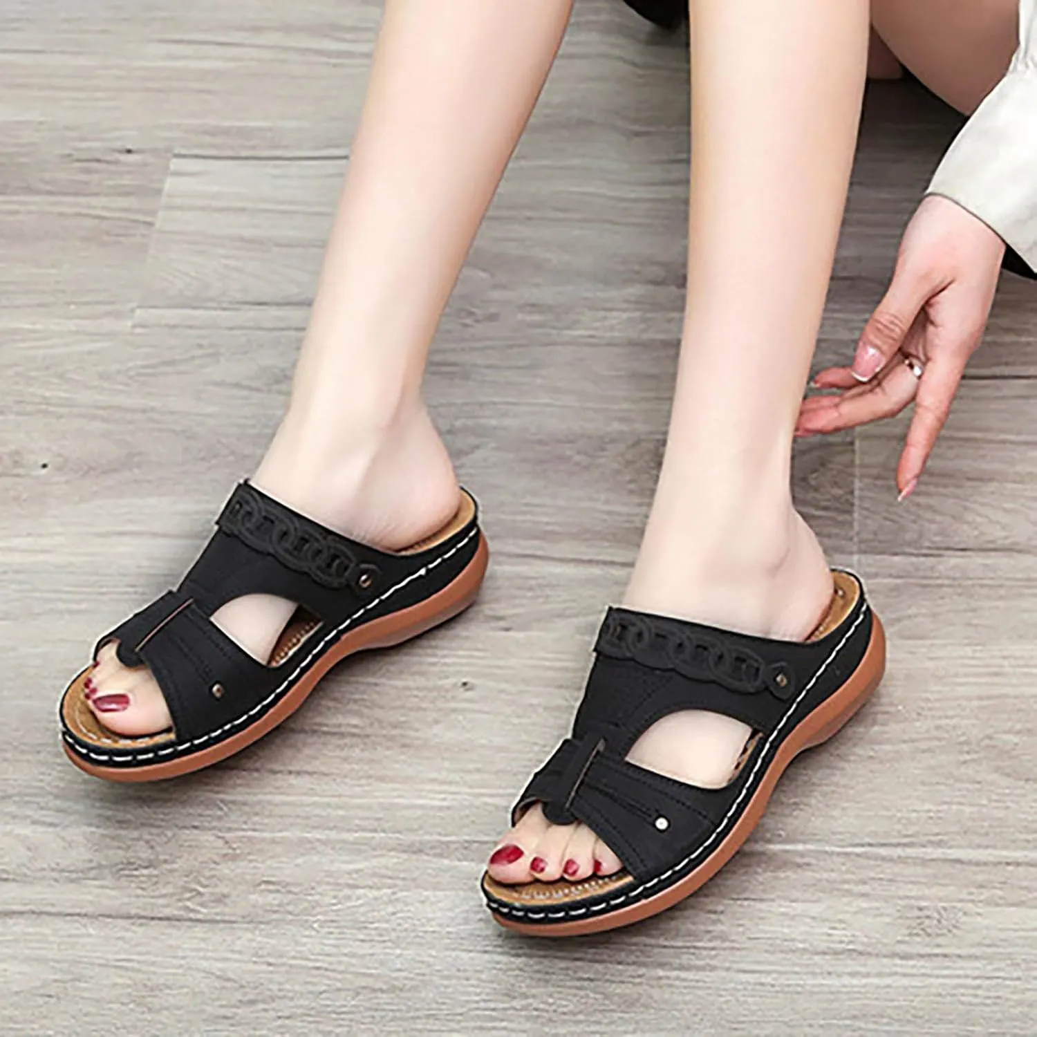 Orthopedic Sandals for Women with Backstrap Orthotic Womens Dress Sandals Orthopedic Comfort Sandals for Walking Orthopedic Women's Wide Width Flip Flops Womens Sandals with Arch Support Dressy