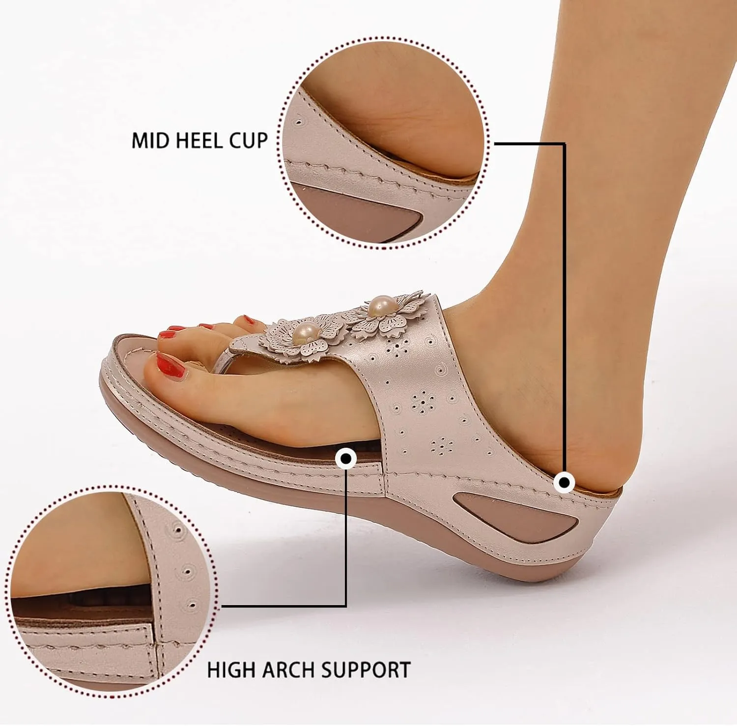 Orthopedic Sandals with Back Strap Orthopedic Womens Fashion Sandals Orthopedic Flip Flops Women 6 Orthotic Womens Sandals Comfortable Dressy Arch Support Womens Summer Shoes Support