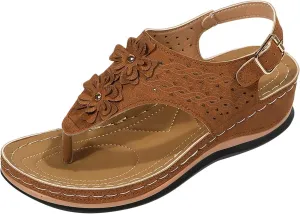 Orthopedic Sandals with Flowers for Women Dressy Summer Orthopedic Wedge Sandals for Women Womans Sandals with Arch Support Orthopedic Womens Sandals with Arch Support Black Casual Summer Shoes