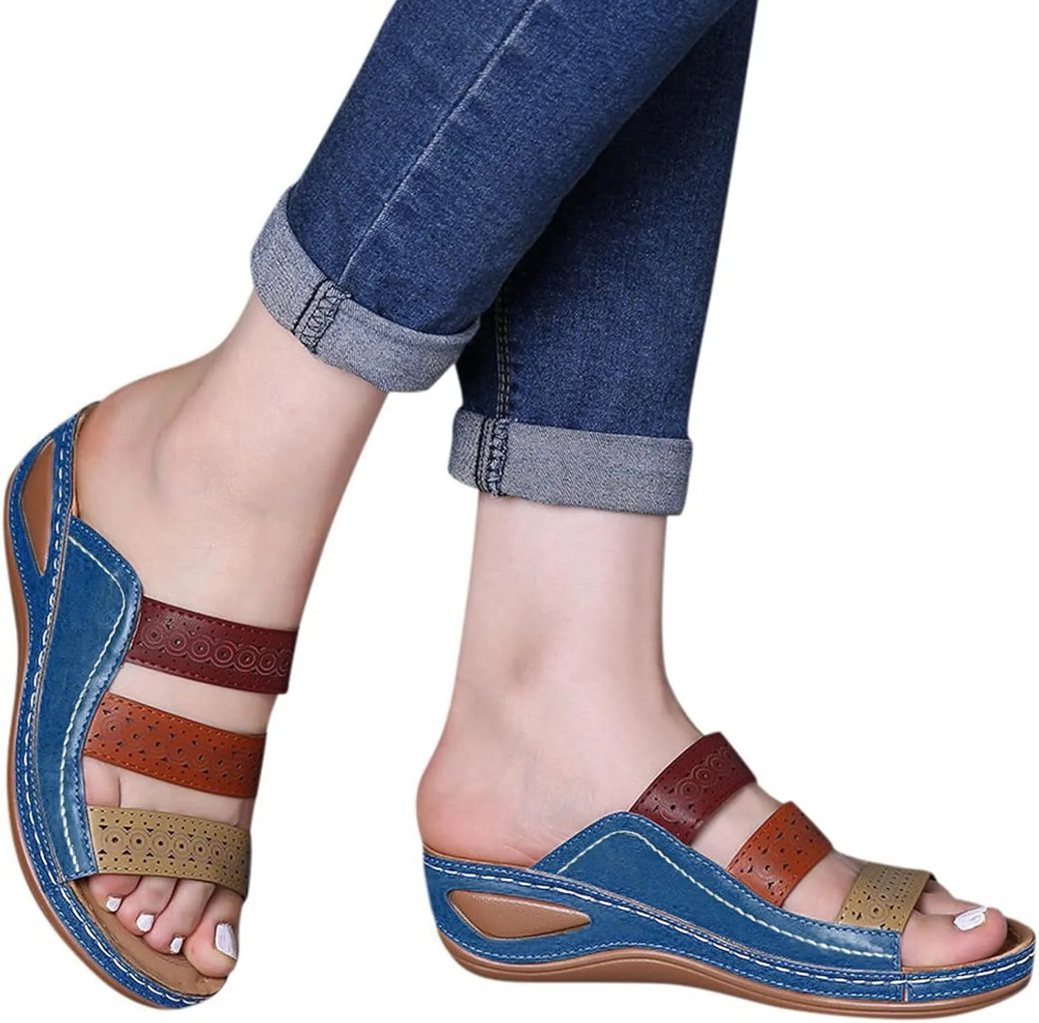 Orthopedic Slippers Women Orthotic Sandals with Heels Orthopedic Womens Extra Wide Sandals Orthotic Sandals for Women 2025 Comfortable Arch Support Orthopedic Womens Sandals Wide Width Casual