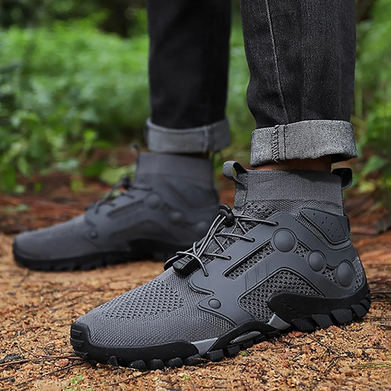 Outdoor Hiking Shoes Men Non Slip Hiking Work Clothes Sports Shoes Swimming Wading Off Road and River Sneaker for Men Men's F