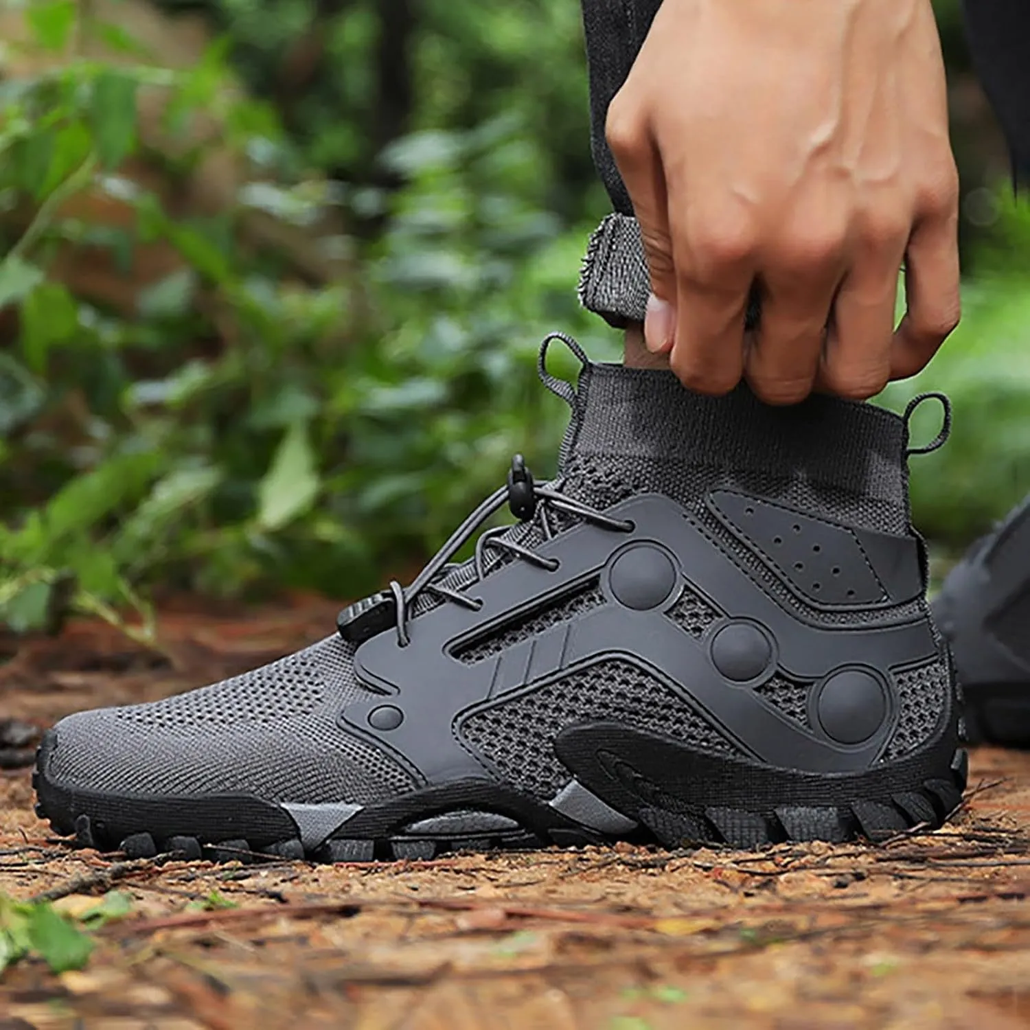 Outdoor Hiking Shoes Men Non Slip Hiking Work Clothes Sports Shoes Swimming Wading Off Road and River Sneaker for Men Men's F