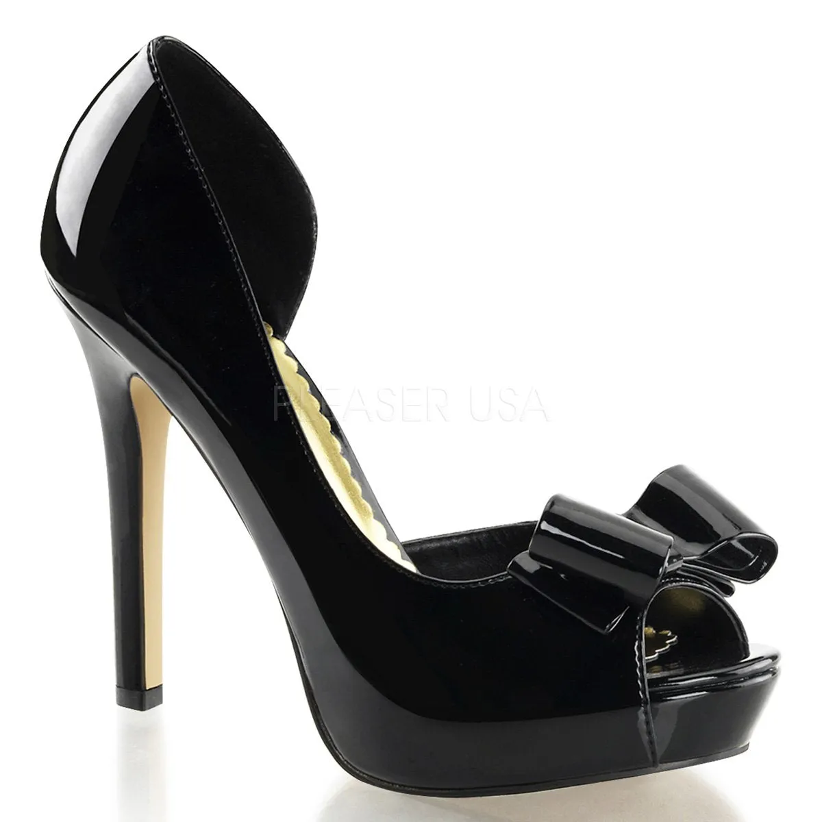 Peep Toe d'Orsay Pump with Toe Bow 5-inch Heel LUMINA-32