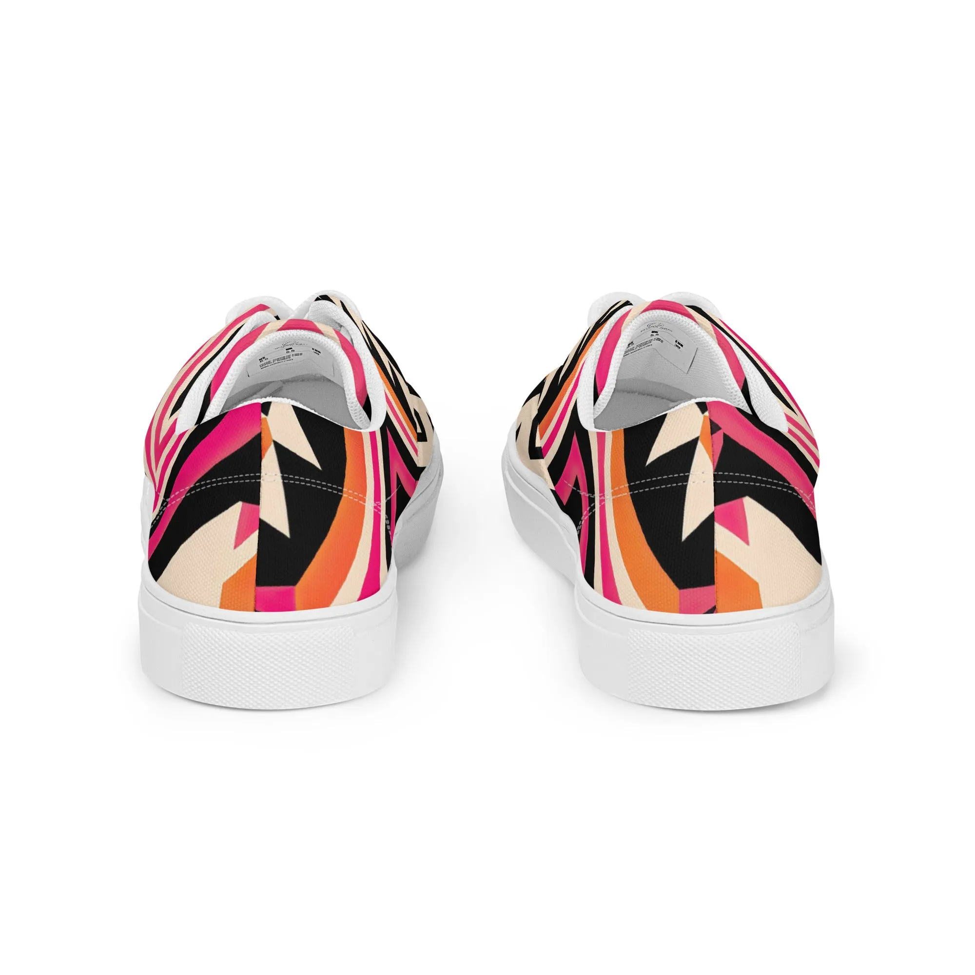Pink Kente Men’s lace-up canvas shoes