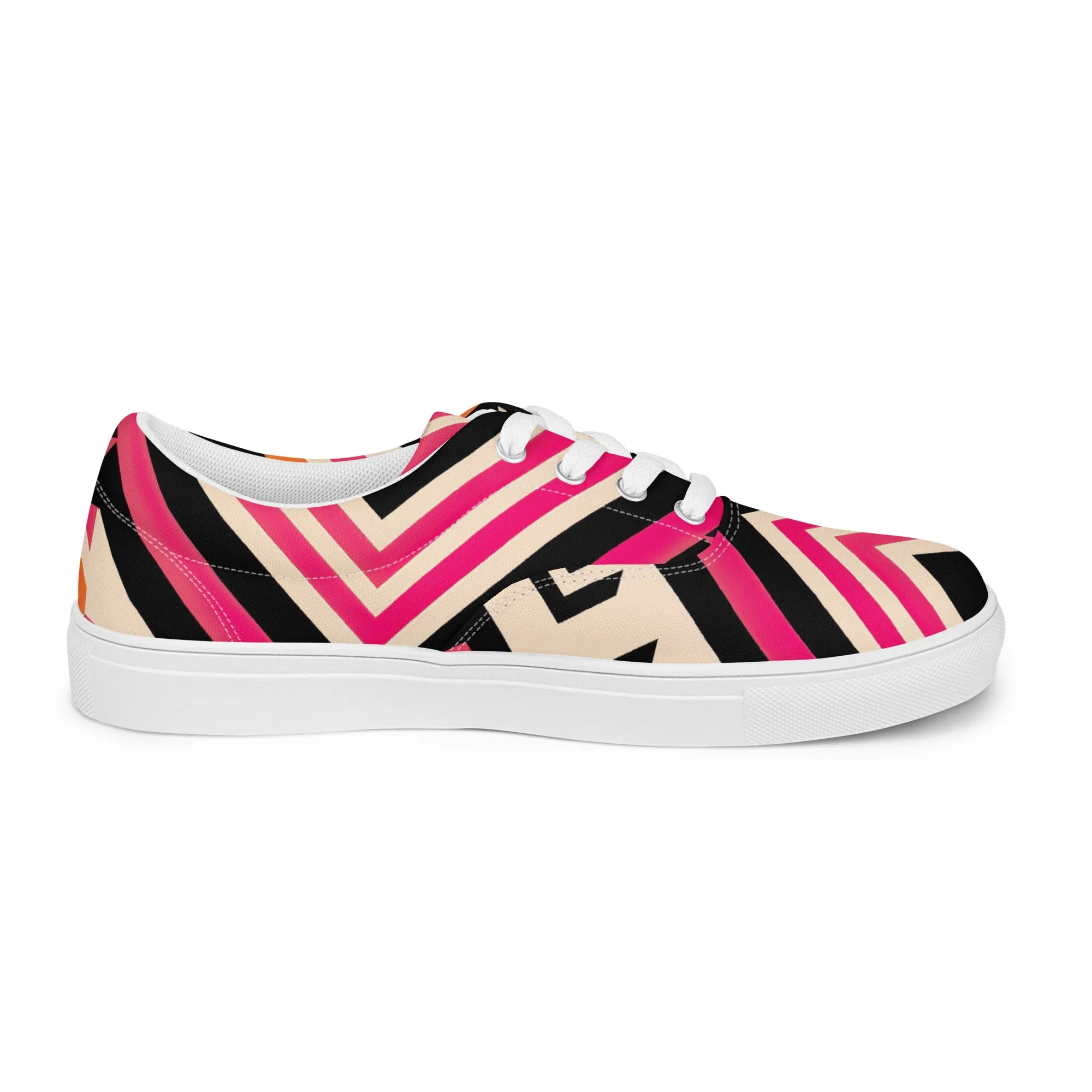 Pink Kente Men’s lace-up canvas shoes